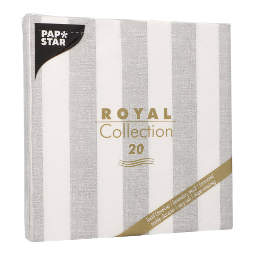 Papstar Napkins Royal Collection Lines Grey 40x40cm 20pk