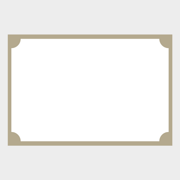 Zela Place Mats Simple Elegance Collection Golden Border   25pk