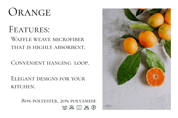 Zela Microfiber Dish Towel Orange   45x65Cm